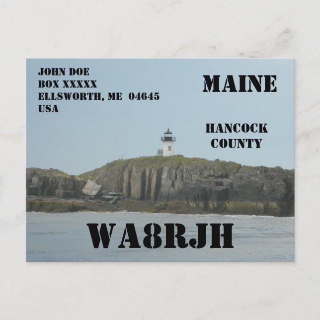 Designa Din Egen QSL HAM Radio Operatör Fyrtorn Vykort (Framsida)