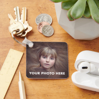 Designa din egen QUARE ALUMINUM PHOTO KEYCHAIN Nyckelring