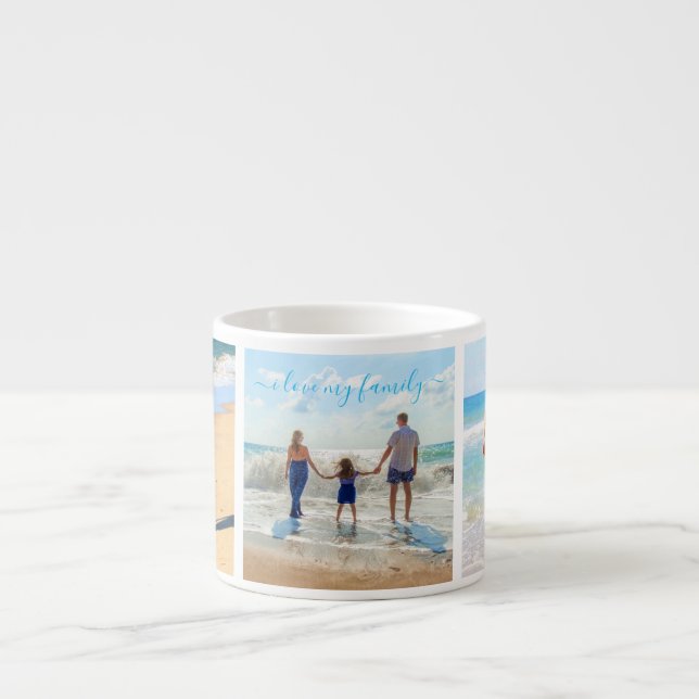 Designa din familjefotocollage espressomugg-gåva espressomugg (Framsidan)