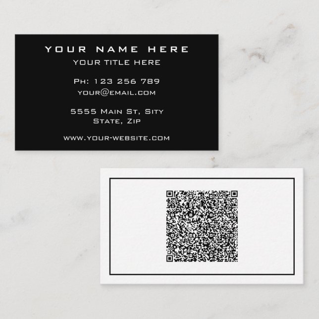 Designa dina visitkort exempel med QR-kod (Fram/baksida)