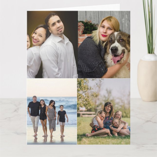 Designa Ditt Eget 4 Familjefoto Collage  Kort (Framsida)