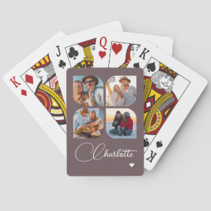 Designa Ditt Eget 4 Foto Personligt Namn Casinokort
