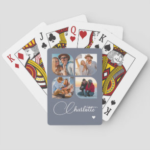 Designa Ditt Eget 4 Foto Personligt Namn Casinokort