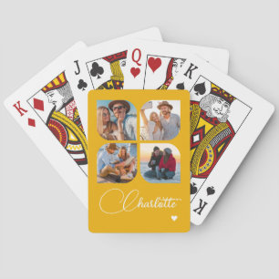 Designa Ditt Eget 4 Foto Personligt Namn Casinokort