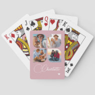 Designa Ditt Eget 4 Foto Personligt Namn Casinokort