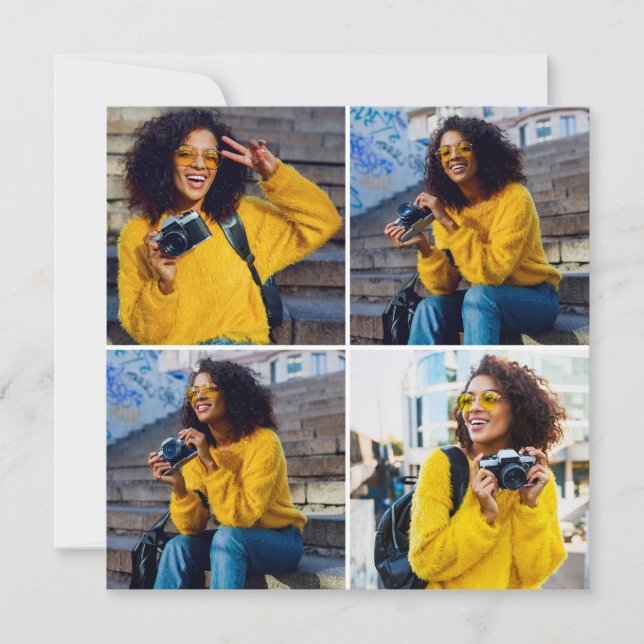 Designa Ditt Eget 4 Fotos Kollage Julkort (Framsida)