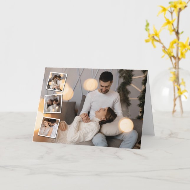 Designa Ditt Eget 4 Fotos Kollage Kort (Gul blomma)