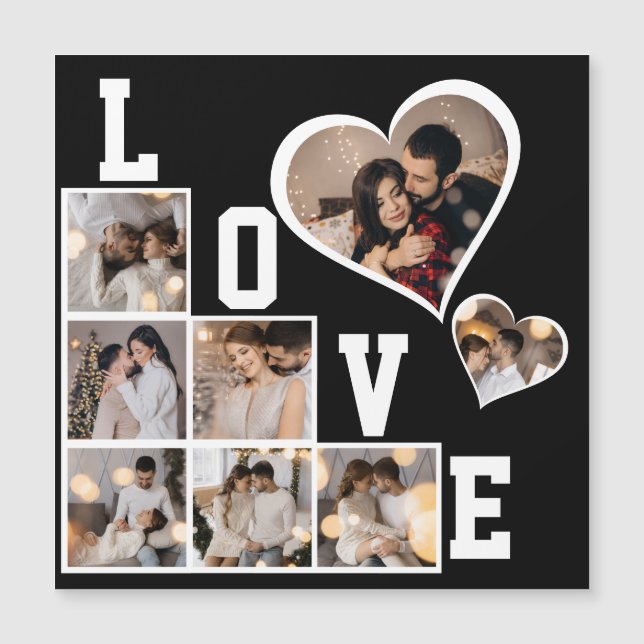 Designa Ditt Eget 8 Fotos Kollage Magnetisk Inbjudningskort (Framsida)