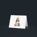 Designa Ditt Eget Bokstav A Fotokollage Kort<br><div class="desc">Denna monogram-fotokollage är en personlig design som kombinerar ett kraftfullt monogram (initialer eller en bokstav) med en samling fotografier som är konstnärligt arrangerade inom eller runt det. Det är ett stilrent sätt att visa minnen samtidigt som det lägger till en unik,  elegant touch till dekoration eller presenter.</div>