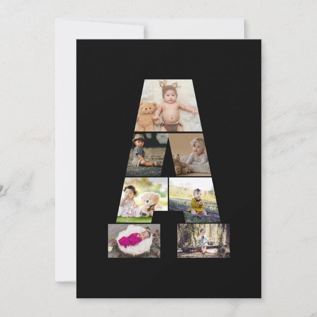 Designa Ditt Eget Bokstav A Fotokollage Kort (Framsida)