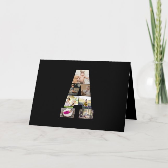 Designa Ditt Eget Bokstav A Fotokollage Kort (Framsida)