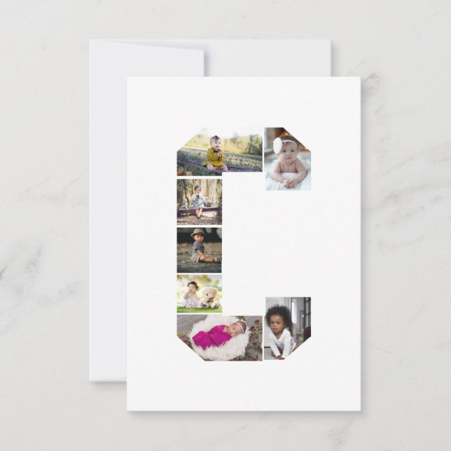Designa Ditt Eget Bokstav C Fotokollage Kort (Framsida)