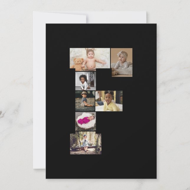 Designa Ditt Eget Bokstav F Fotokollage Kort (Framsida)