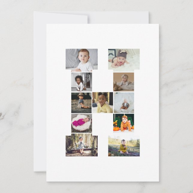 Designa Ditt Eget Bokstav H Foto Collage Kort (Framsida)