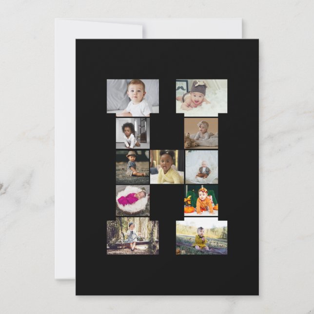 Designa Ditt Eget Bokstav H Fotocollage Julkort (Framsida)