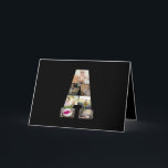Designa Ditt Eget Brev A Foto Collage Kort<br><div class="desc">Denna monogramfoto collage är en personlig design som kombinerar ett djärvt monogram (initialer eller en bokstav) med en samling foton som är konstnärligt arrangerade inom eller runt det. Det är ett stilfullt sätt att visa minnen samtidigt som det lägger till en unik,  elegant touch till dekoration eller presenter.</div>
