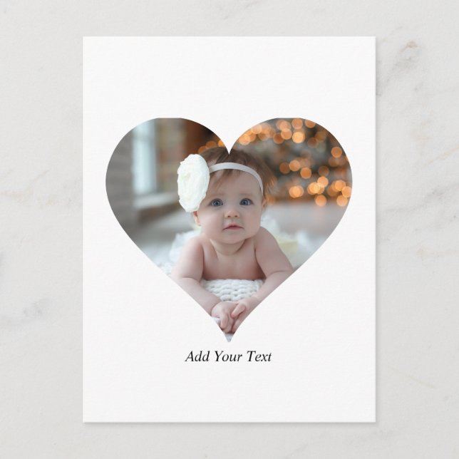 Designa Ditt Eget Enkelt Hjärtformat Foto Vykort (Framsida)