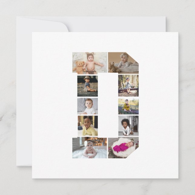Designa Ditt Eget Foto Collage Med Bokstaven D Julkort (Framsida)
