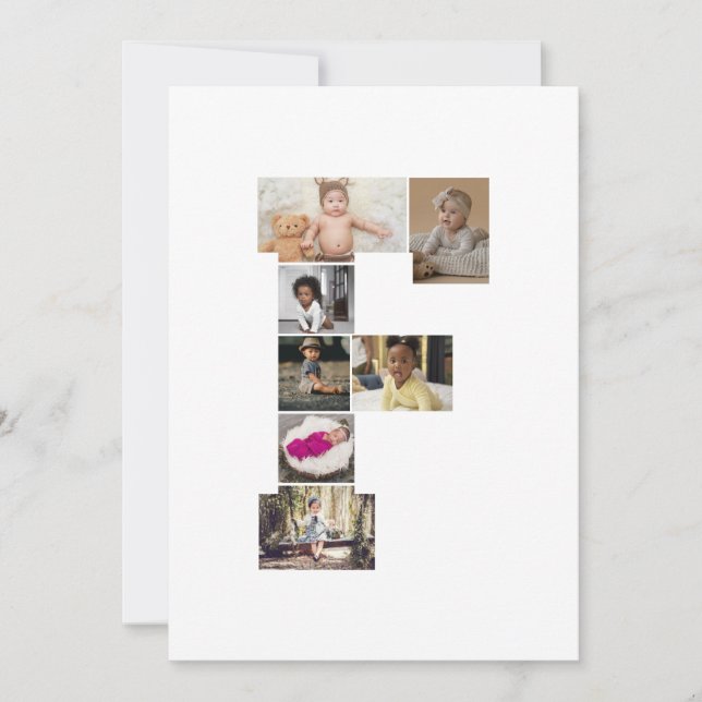 Designa Ditt Eget Foto Collage Med Bokstaven F Kort (Framsida)