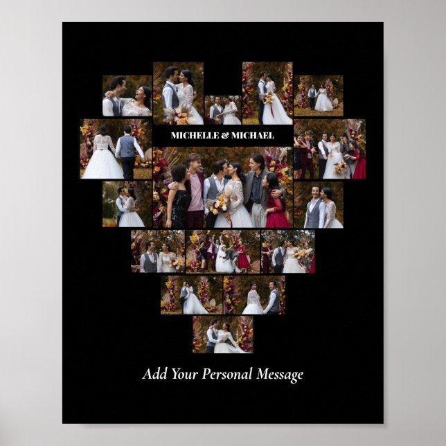 Designa Ditt Eget Kärleksformade Fotokollage Poster (Framsidan)