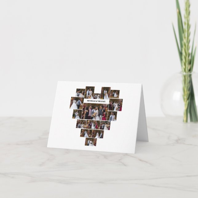 Designa Ditt Eget Kolla Hjärtformat Fotokollage Kort (Framsida)
