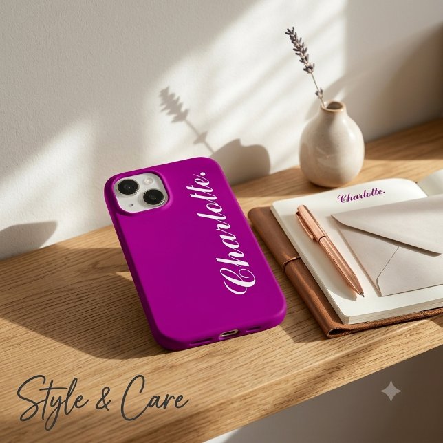 Designa Ditt Eget Namn på Denna Lila (Design Your Own Name on This Purple Case-Mate iPhone 14 Case)