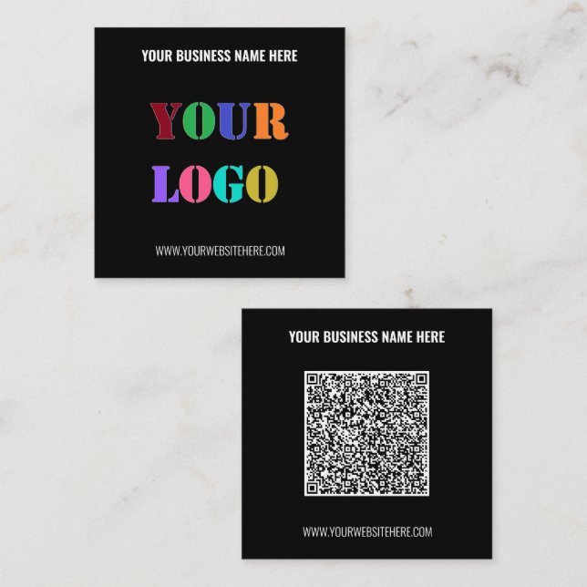 Designa ditt QR-kod och logotyp affärs kort exempe (Fram/baksida)