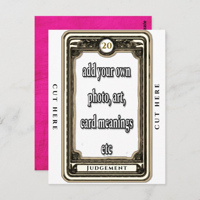 Designa Domedags Tarotkortet Vykort (Fram/baksida)