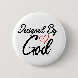 "Designad av Gud" 2 1/4-runda Knapp