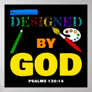 Designad av Gud - Psalms 139:14 Christian Faith Poster