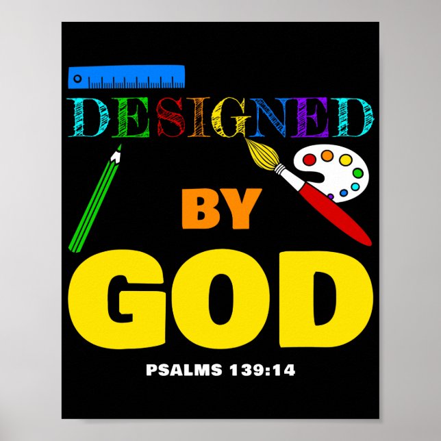 Designad av Gud - Psalms 139:14 Christian Faith Poster (Framsidan)