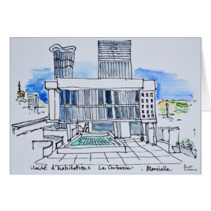 Designad av Le Corbusier   Marseille, Frankrike Hälsningskort