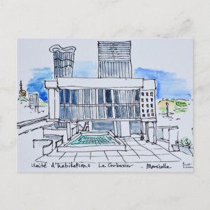 Designad av Le Corbusier   Marseille, Frankrike Vykort