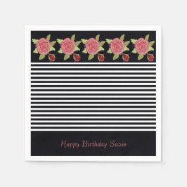 Designad Blommigt för rosa Pappersservett