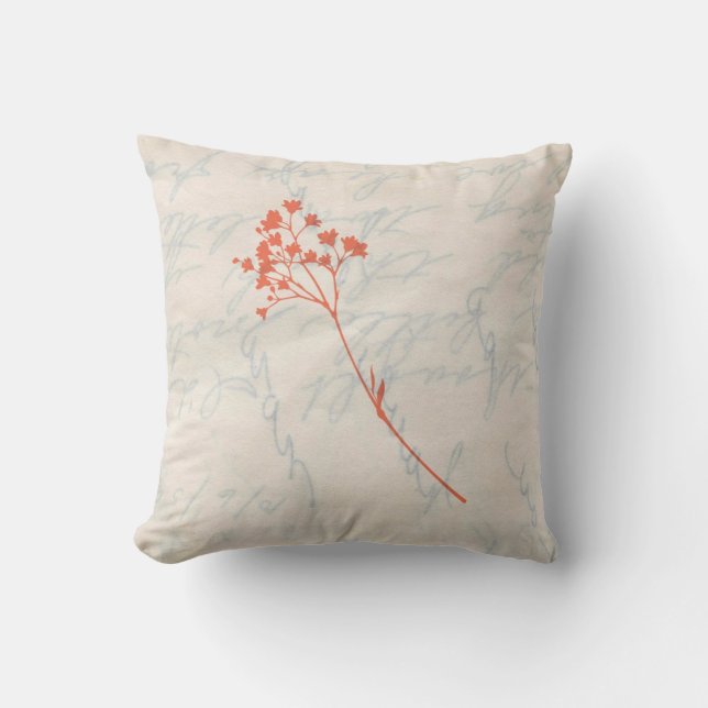 Designad dekorativ kudde för orange blomma (Framsida)