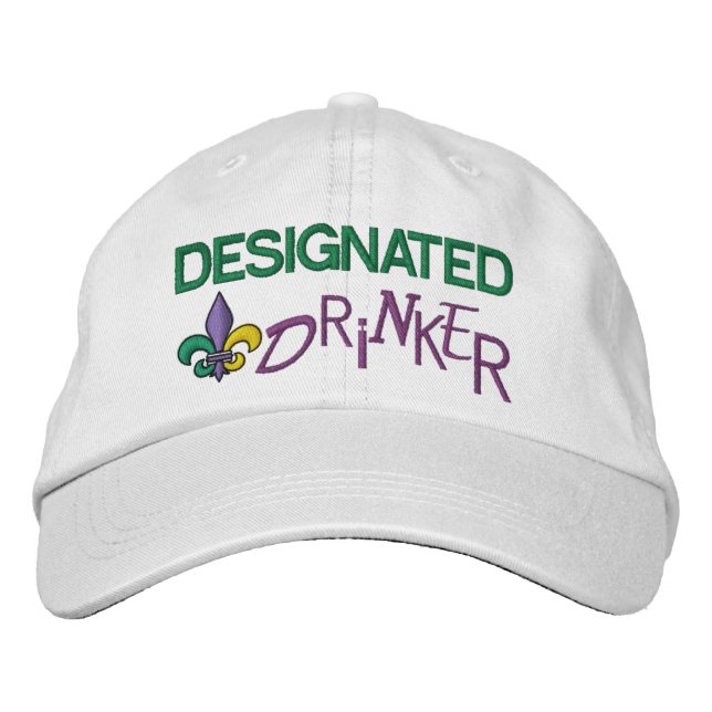 Designad Drinker - Mardi Gras Broderad Keps (Framsida)