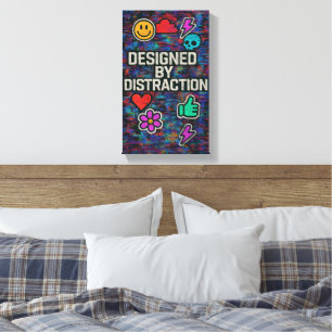 Designad efter Distraktion   Digital Glitch Canvas