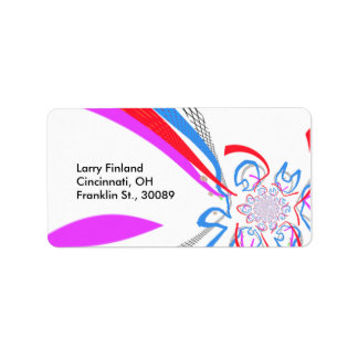 Designad etikett med modern konst stil adressetikett