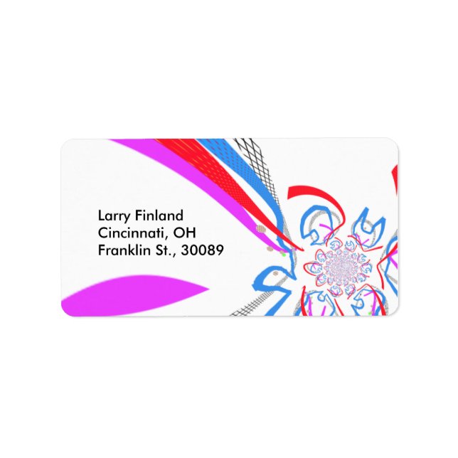 Designad etikett med modern konst stil adressetikett (Framsidan)