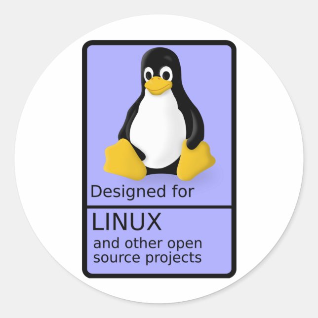 Designad för Linux Runt Klistermärke (Framsida)