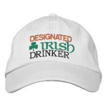 Designad Irish Drinker Embroized Baseball Hat
