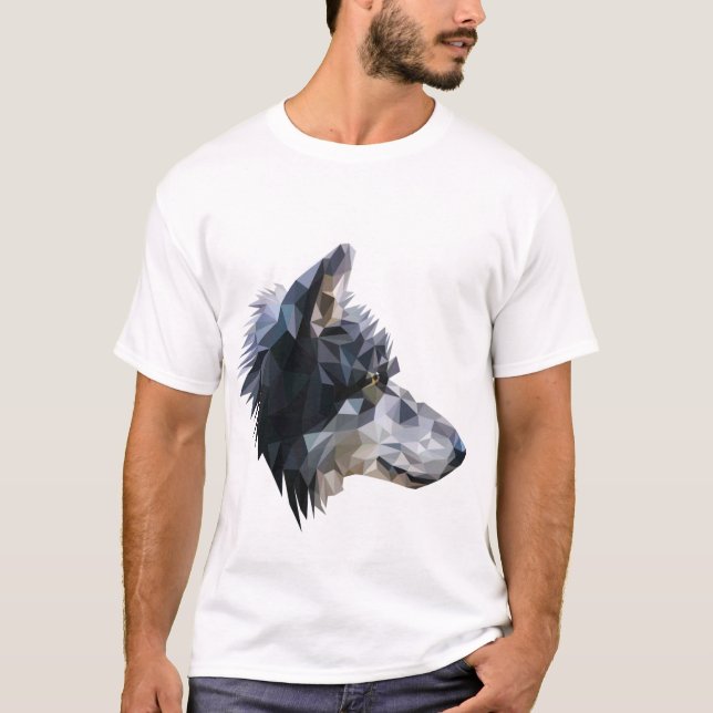 Designad konsttshirt för varg t shirt (Framsida)