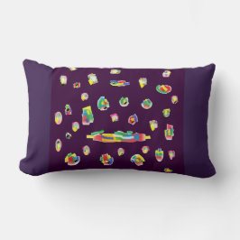 designad lila av mönstrad färg av blandad kvalitet lumbarkudde