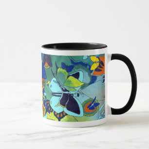 Designad mosaisk färg för gullig fjäril mugg
