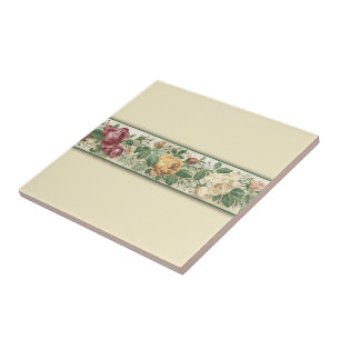 Designad panel för blommigt kakelplatta