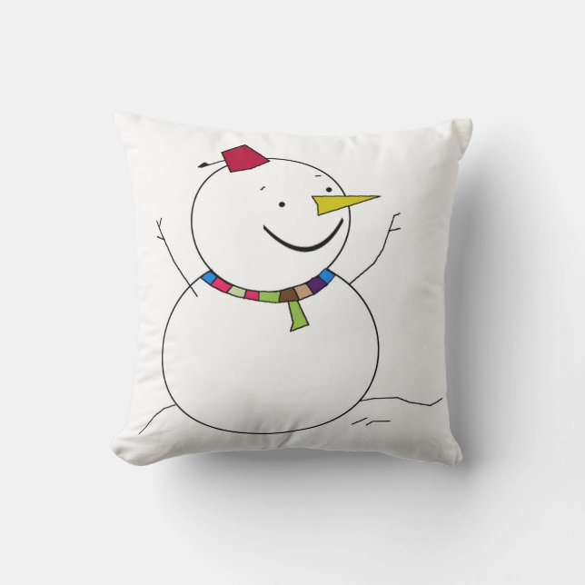 Designad Pillow of Snö Man Kudde (Framsida)