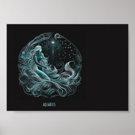 Designad Poster av Aquarius Astrology Star