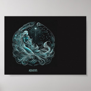 Designad Poster av Aquarius Astrology Star