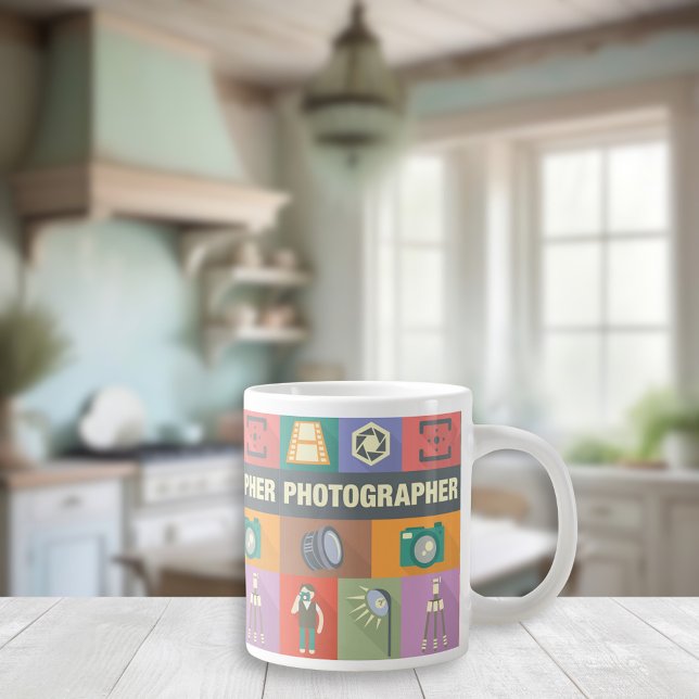 Designad professionell för fotosymbol jumbo mugg (Skapare uppladdad)