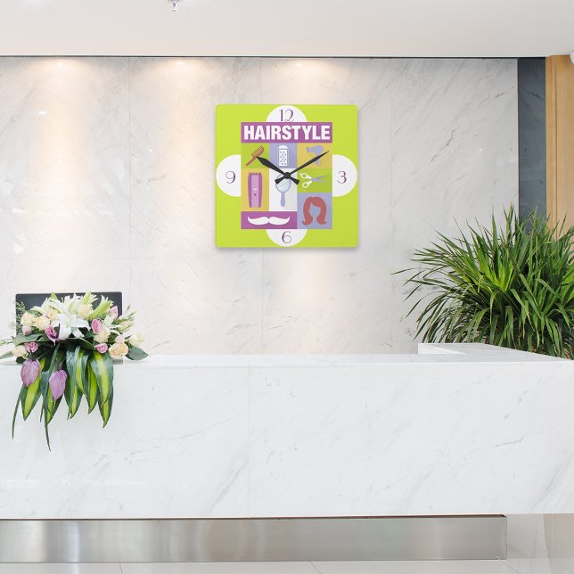 Designad professionell Hair Stylist Iconic Fyrkantig Klocka (Skapare uppladdad)